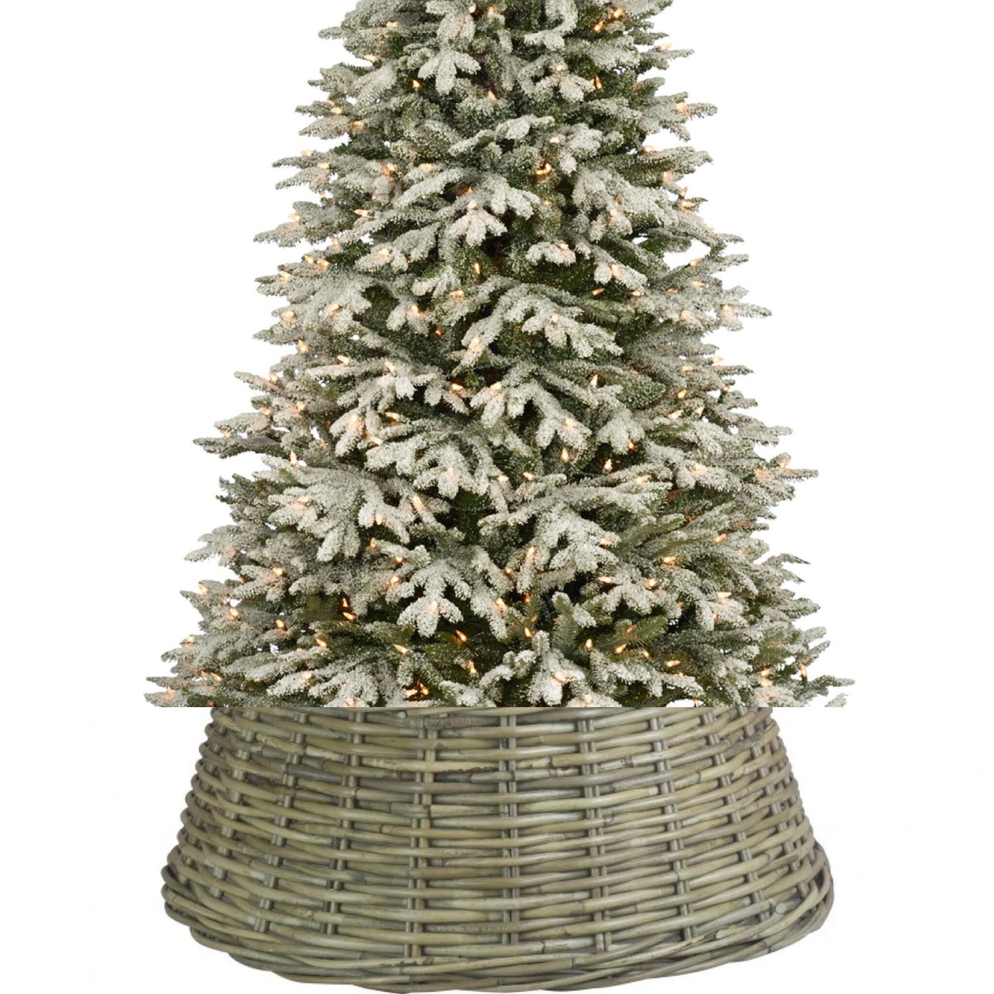 Large Split Kubu grey rattan Christmas Tree Skirt, Willow tree skirt. Christmas Tree Decorations