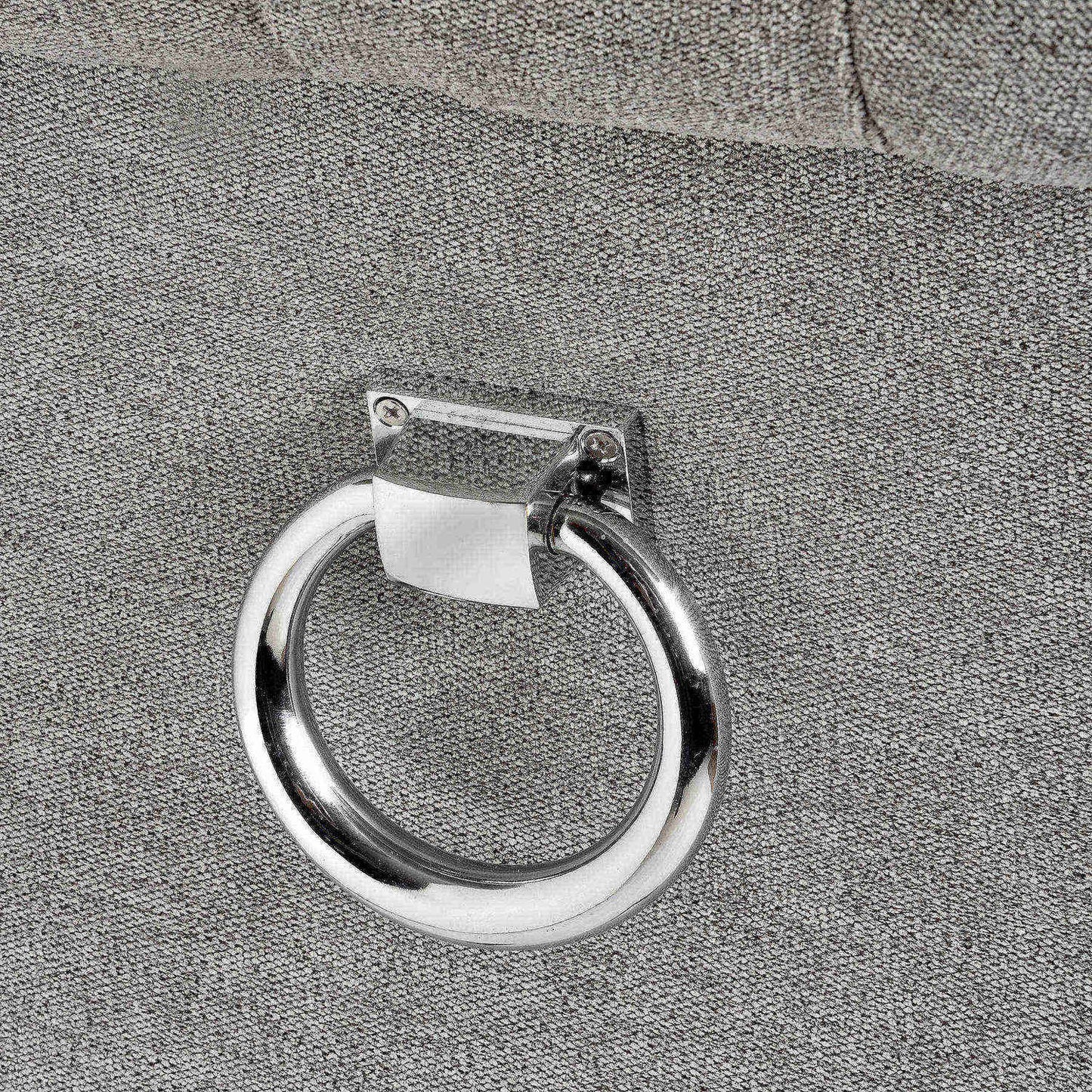The Tate Silver Roll Top Dining Chair With Ring Pull